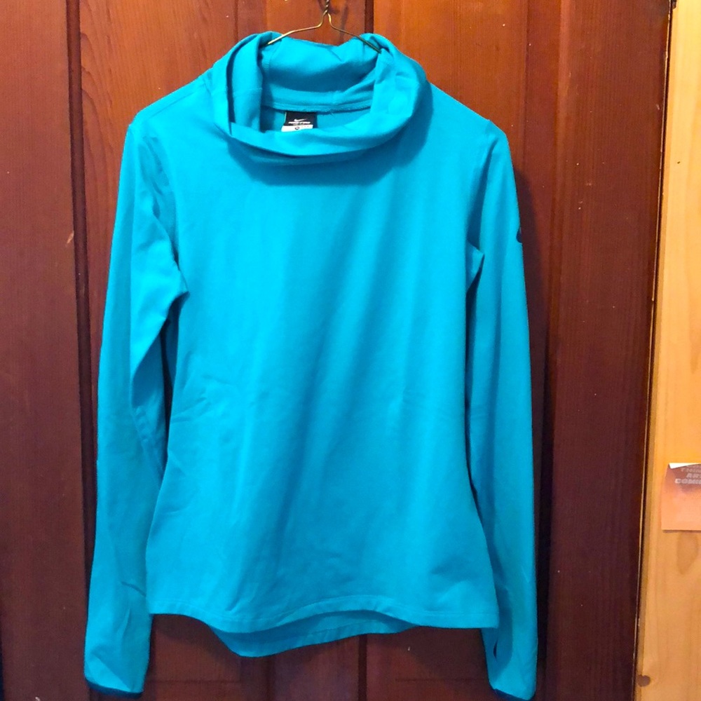 Turtle neck sweatshirt, teal